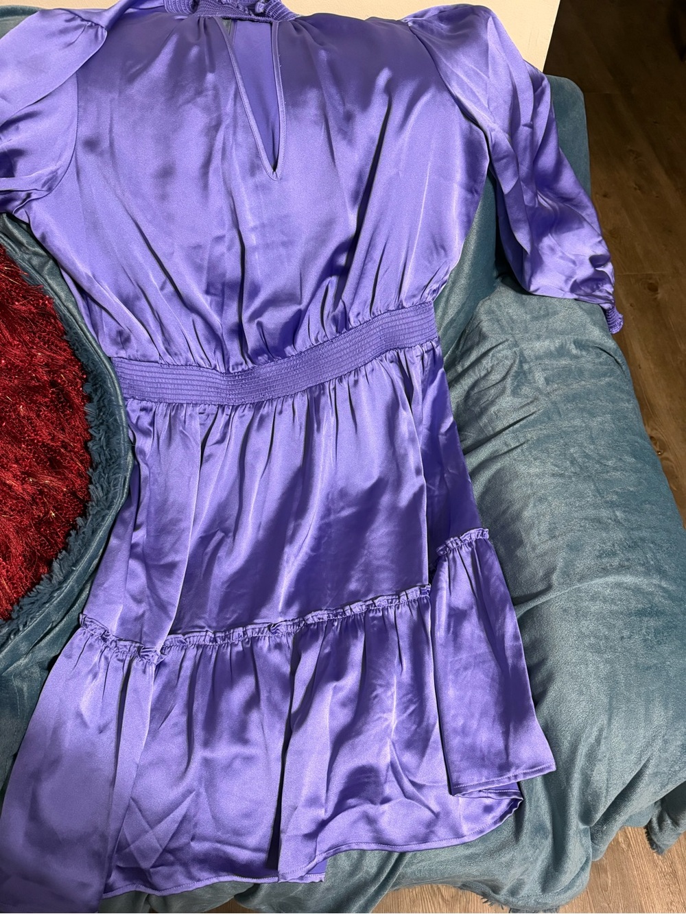Vibrant Purple Satin Tiered Dress